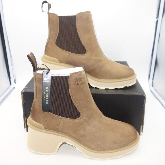 NEW Sorel women's 11 Hi-Line Heel Chelsea Waterproof Boot Umber Brown READ - Picture 6 of 13